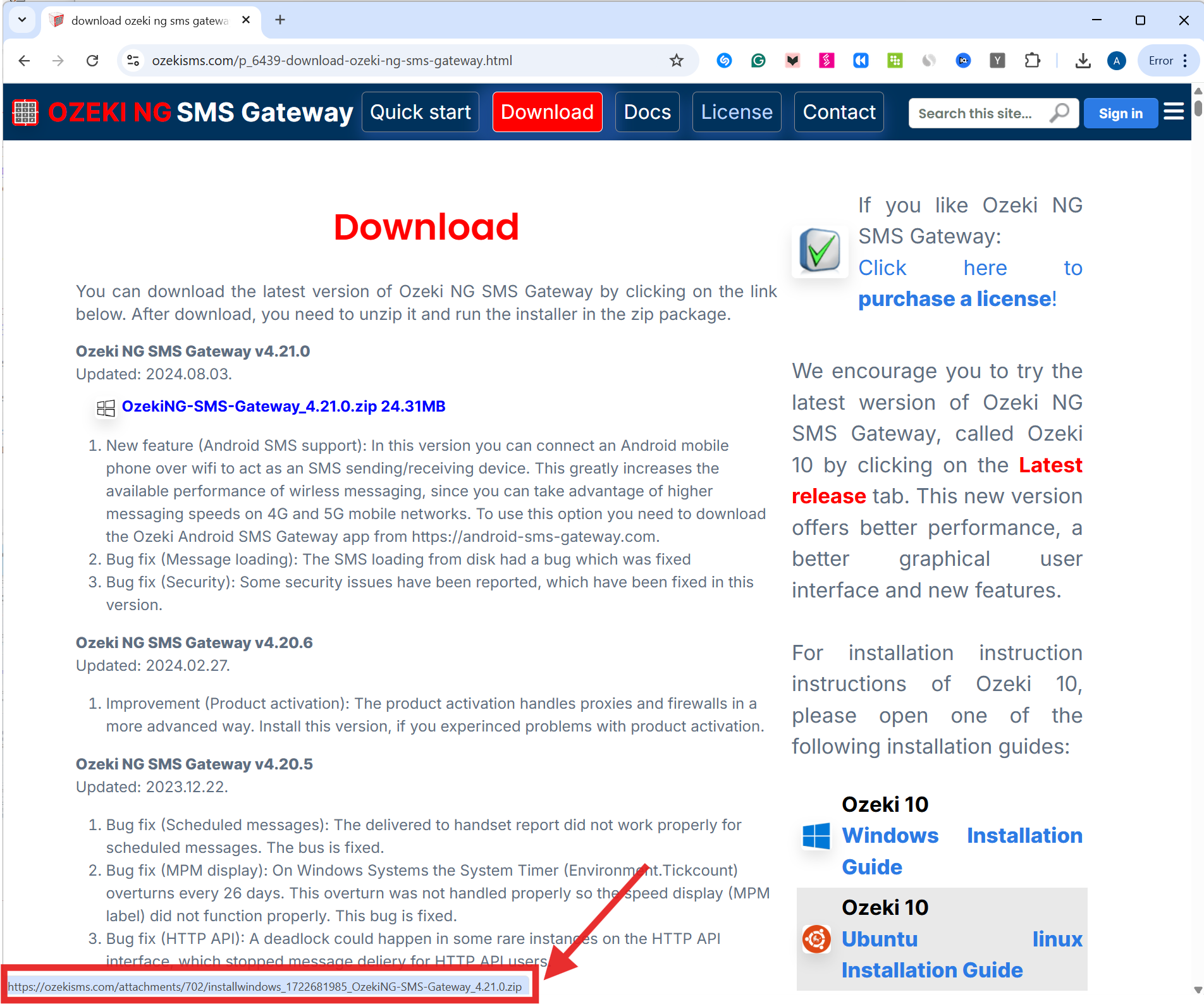 open the downloaded file